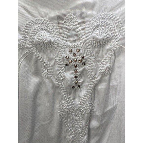 Roar Women White Long Sleeve Button-Down Shirt L - Picture 6 of 10